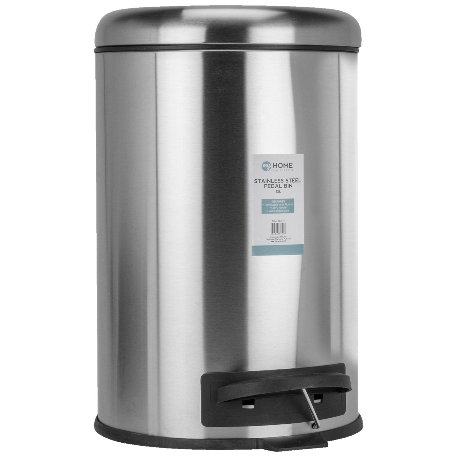 My Home Stainless Steel Pedal Bin 12L Image