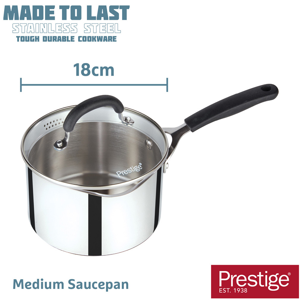 Prestige 18cm 1.9L Stainless Steel Saucepan Image 7