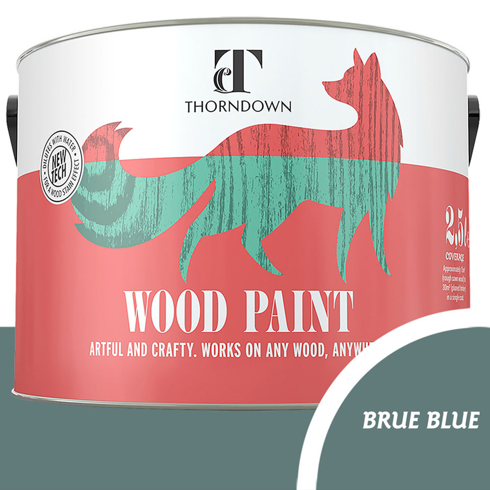 Thorndown Brue Blue Satin Wood Paint 2.5L Image 3