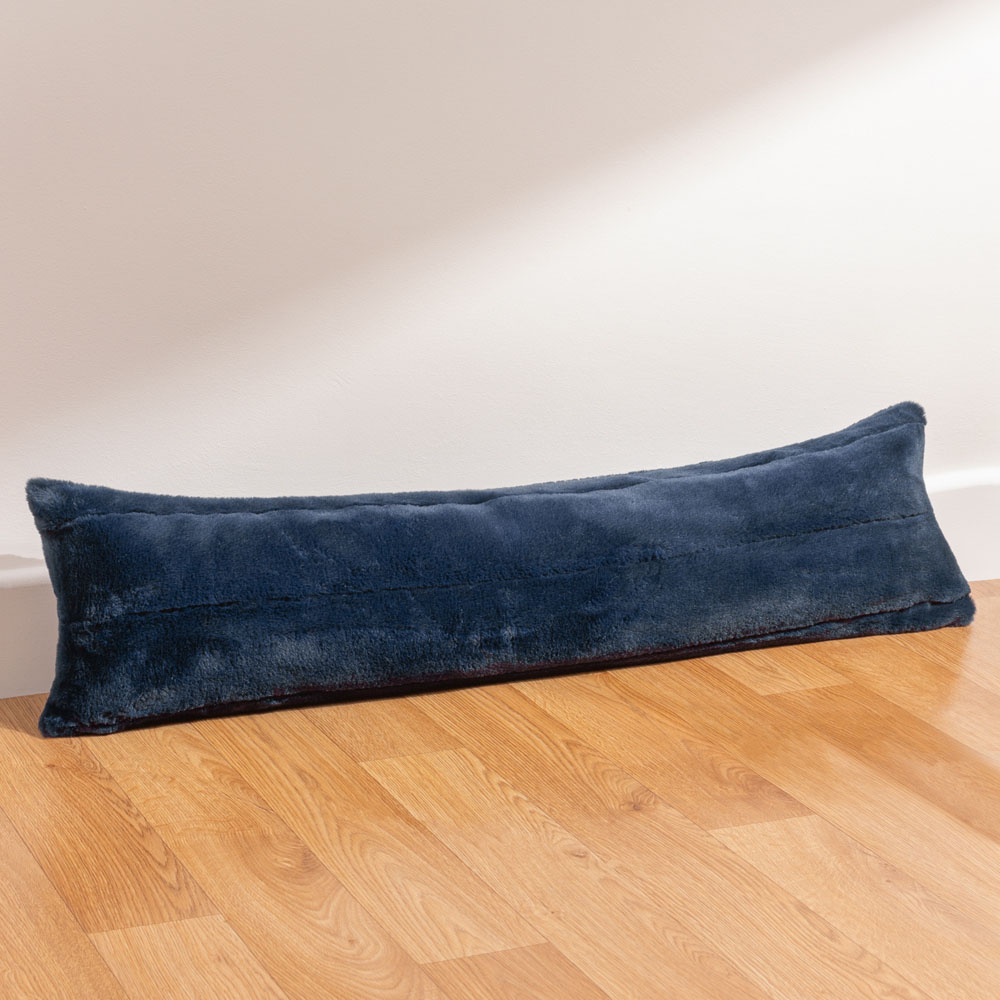Paoletti Empress Navy Faux Fur Draught Excluder Image 2