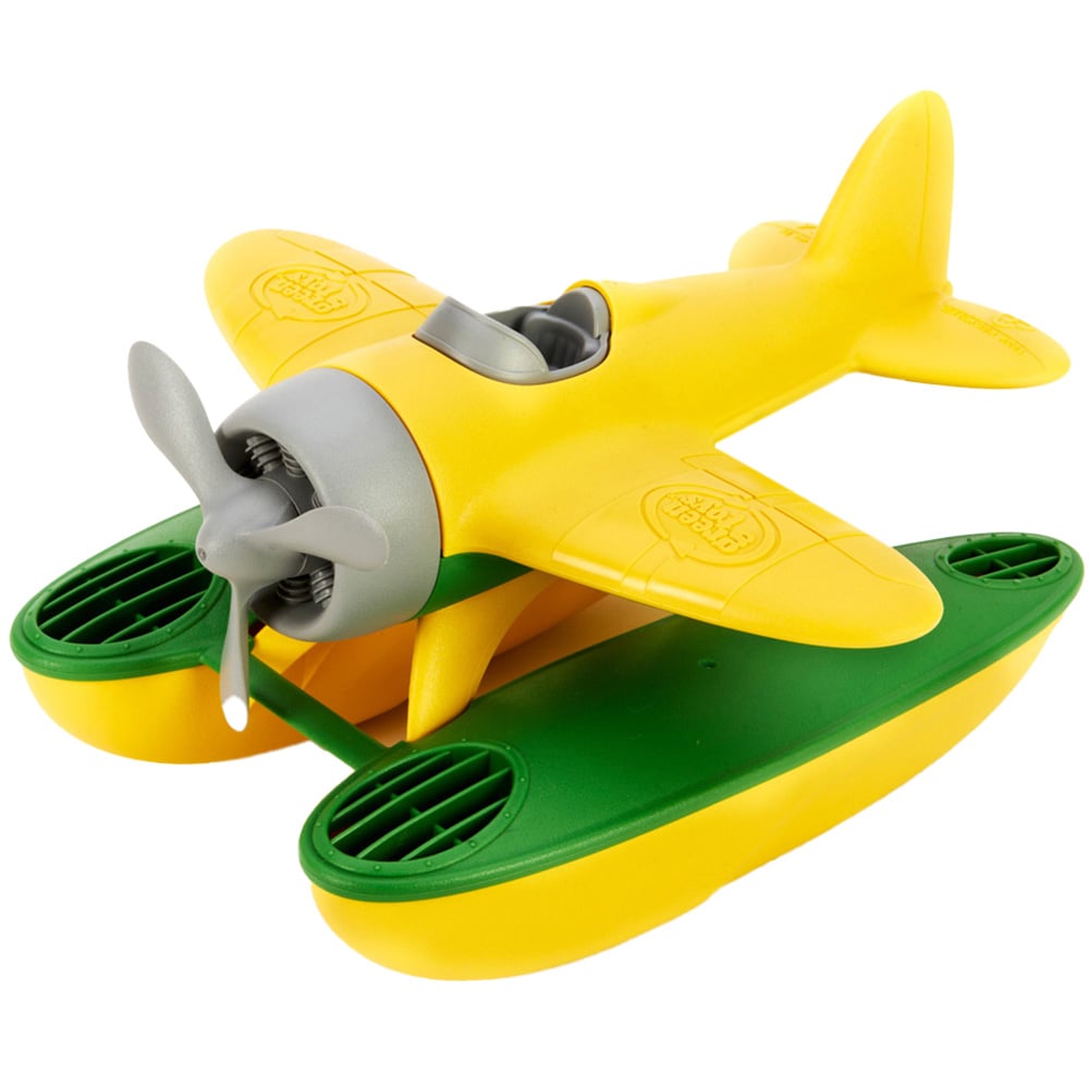 BigJigs Toys Green Toys Yellow and Green Seaplane Image 1