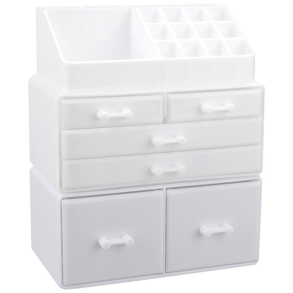 Living and Home White Acrylic Makeup Organiser with Drawers Image 1