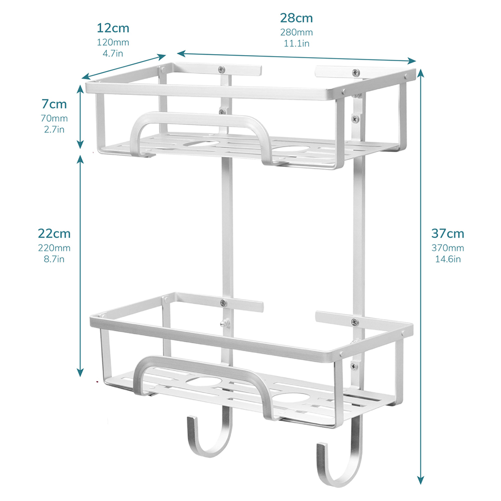 House of Home 2-Tier Adhesive Shower Caddy Image 3
