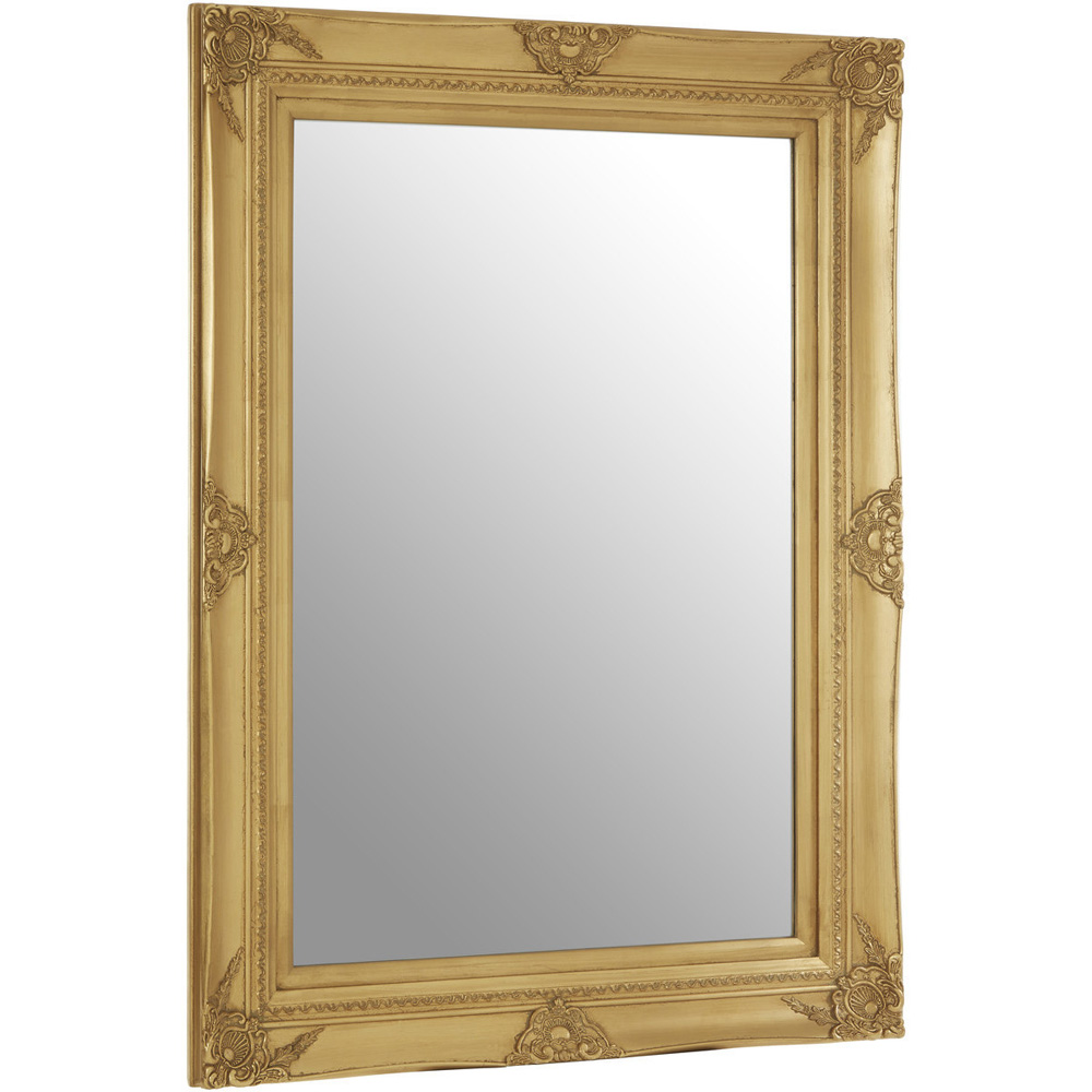 Premier Housewares Baroque Antique Gold Rectangular Wall Mirror 83 x 113cm Image 2