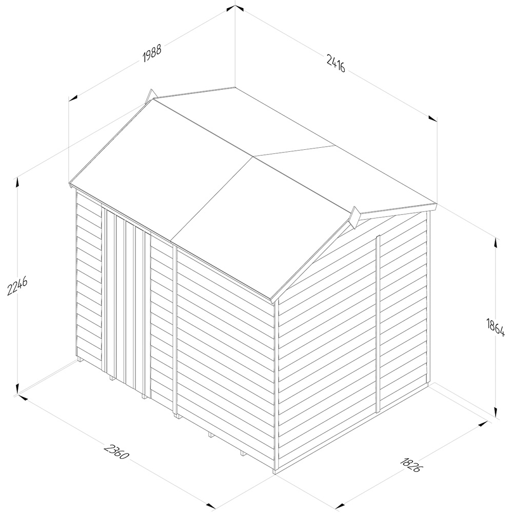 Forest Garden 4LIFE 8 x 6ft Single Door Reverse Apex Shed Image 9