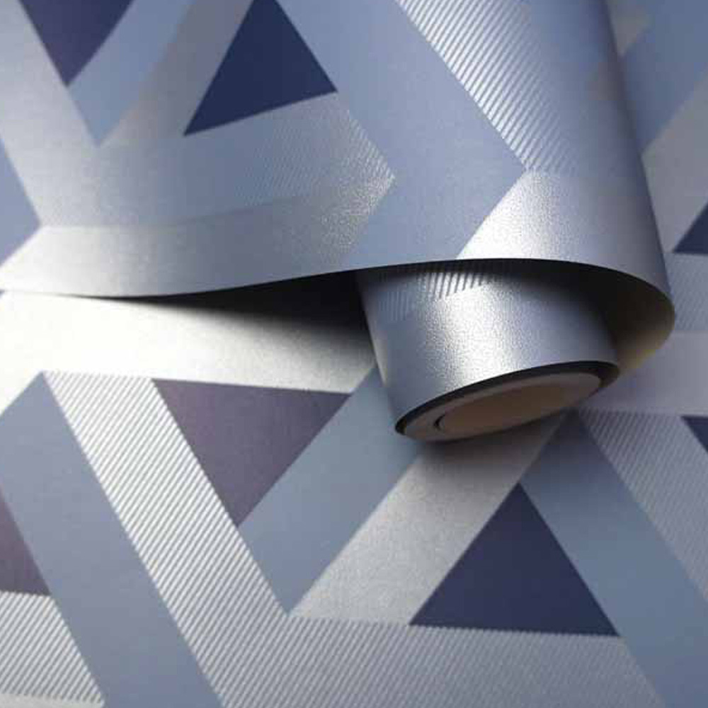 Holden Decor Glistening Trident Geometric Metallic Navy Wallpaper Image 2