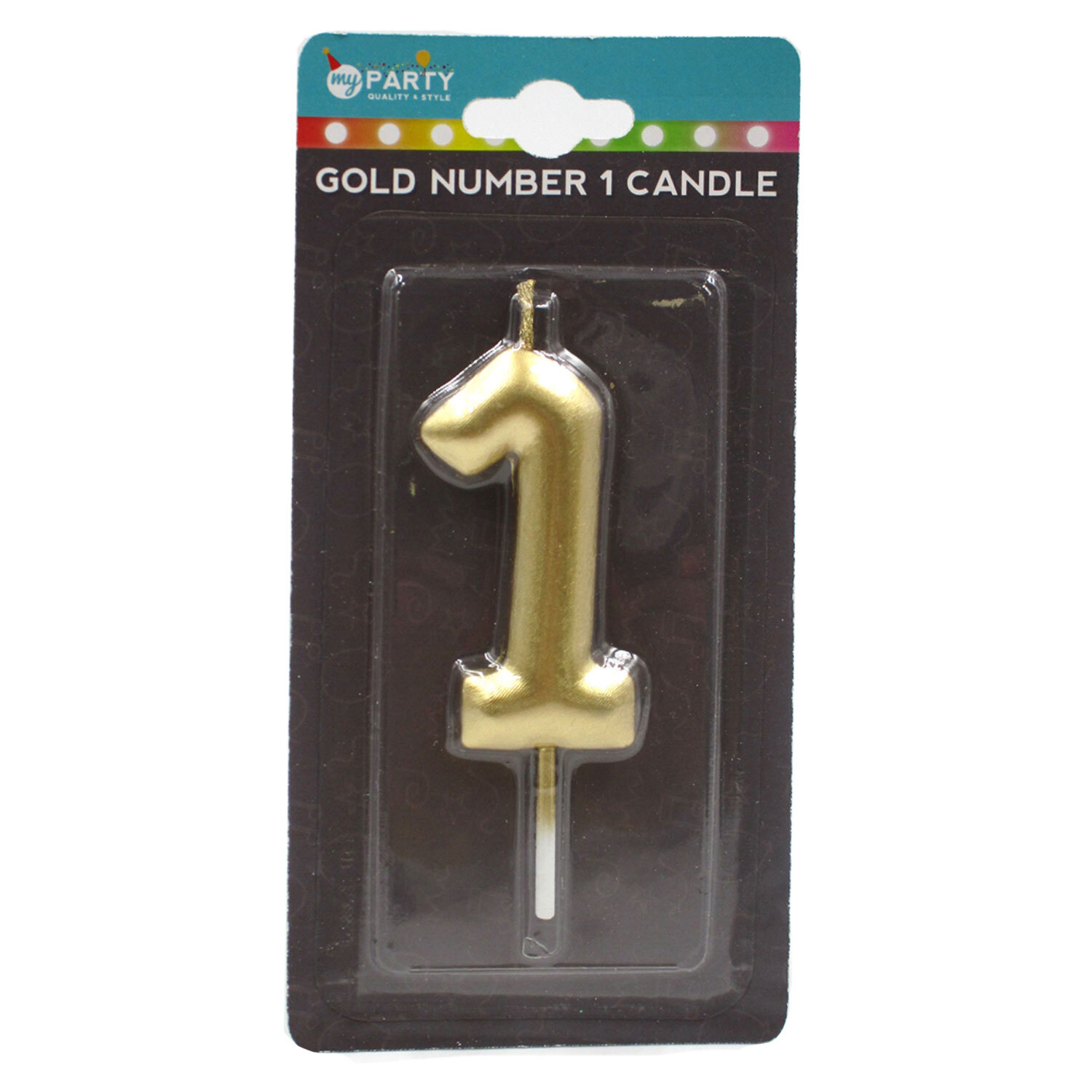 Gold Number Candle - 1 Image