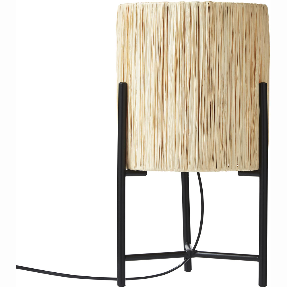 The Lighting and Interiors Natural Raffia Woven Table Lamp Image 1