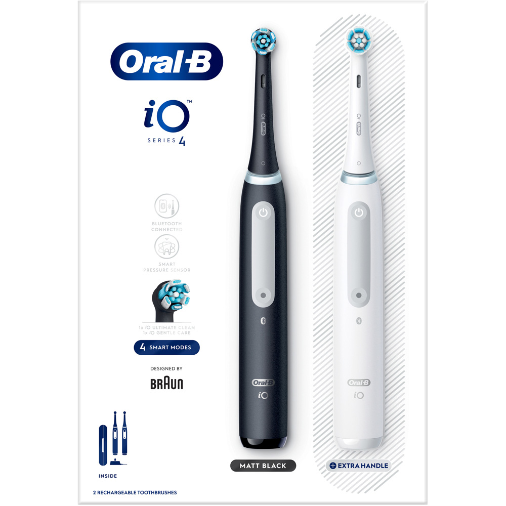 Oral-B iO Series 4 Black and White Rechargeable Toothbrush Image 1