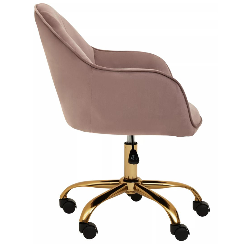 Interiors by Premier Brent Pink and Gold Swivel Home Office Chair Image 5