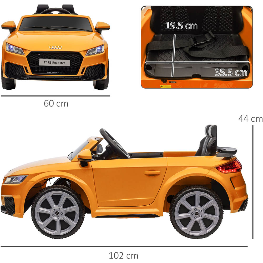Tommy Toys Audi TT RS Kids Ride On Electric Car Yellow 12V Image 6