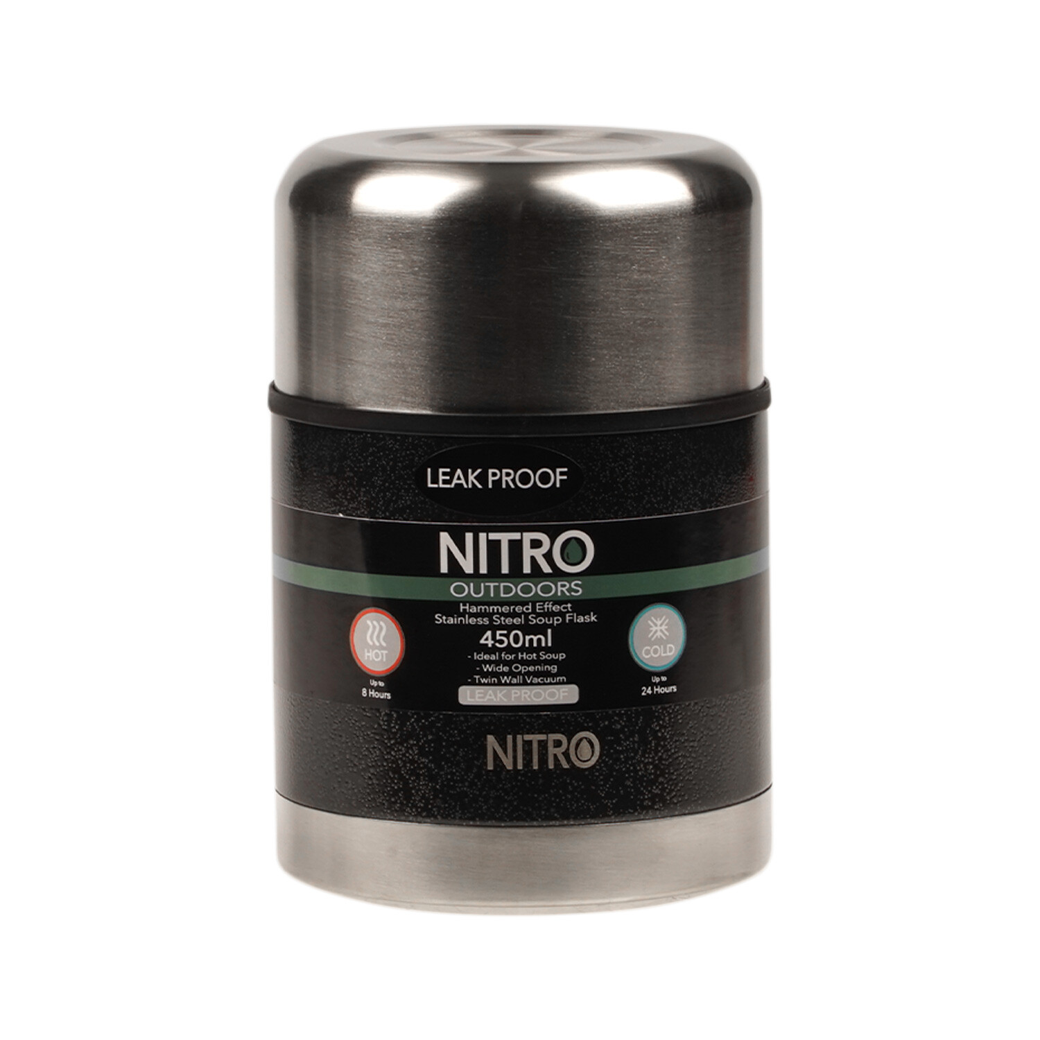Nitro Hammered Stainless Steel Soup Vacuum Flask 450ml Image 1
