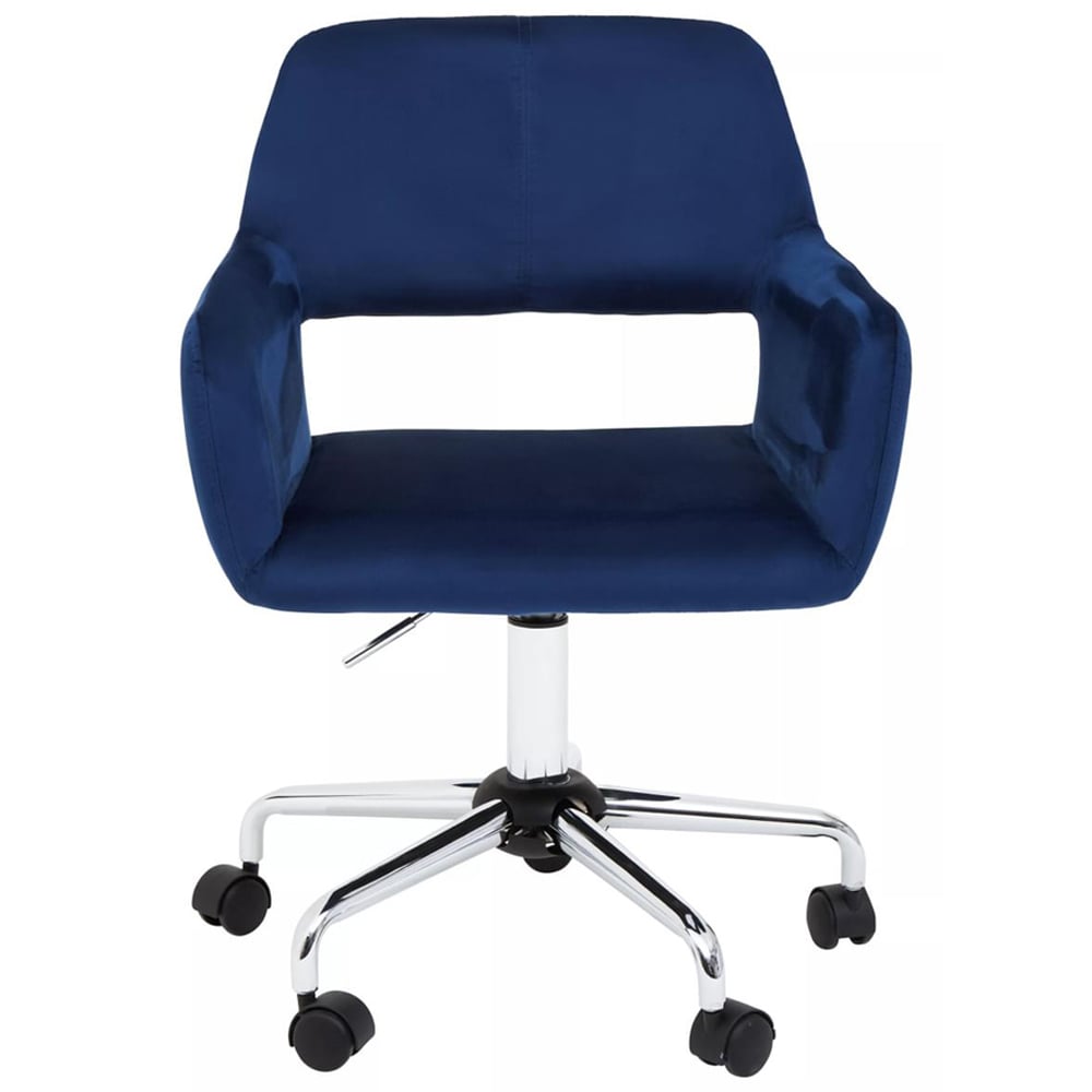 Interiors by Premier Brent Navy and Chrome Swivel Home Office Chair Image 3