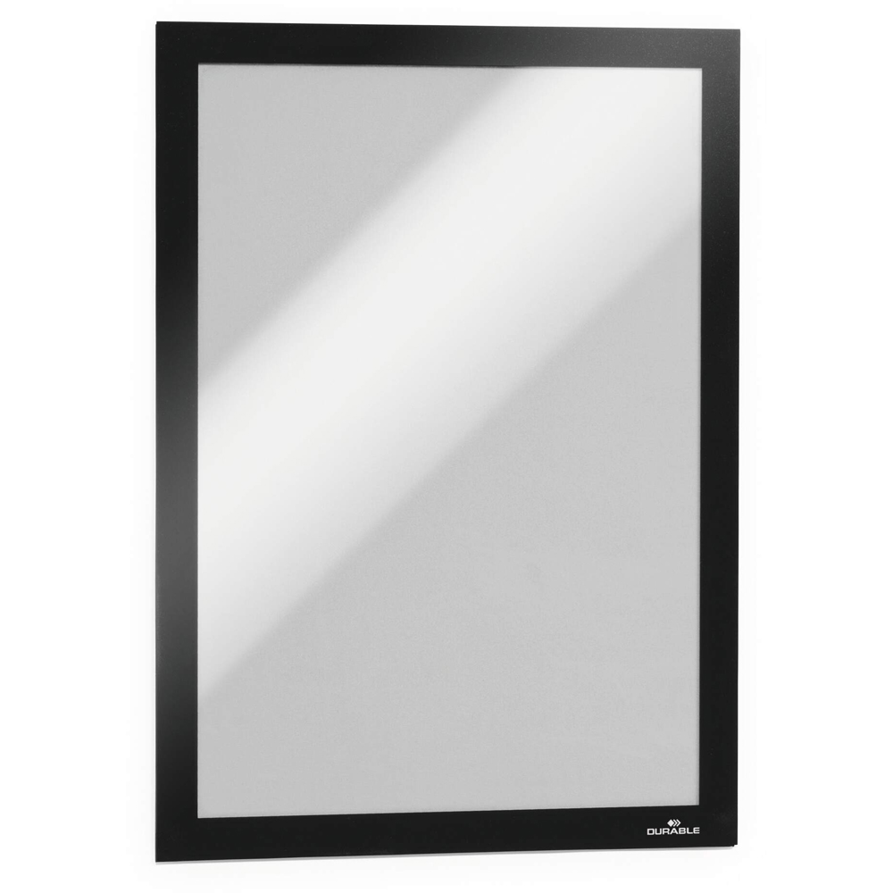 Durable Duraframe A4 Black Self Adhesive Magnetic Signage Frame 10 Pack Image 1