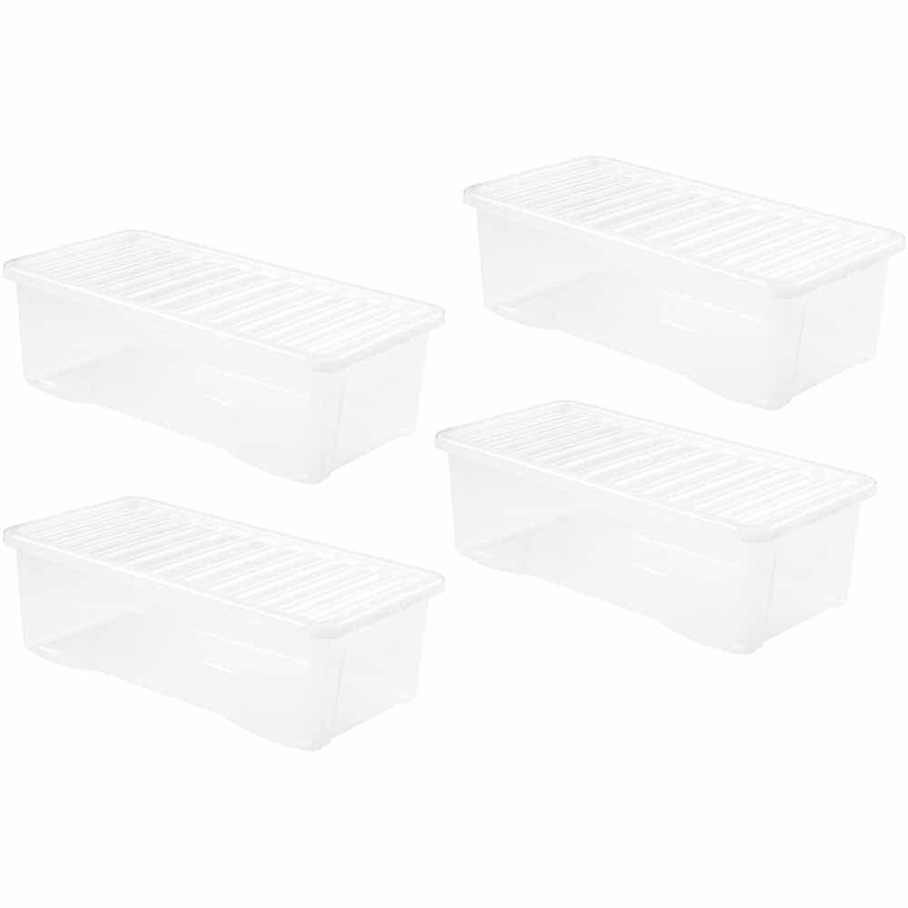 Wham 62L Storage Crystal Box and Lid 4 Pack Image 1