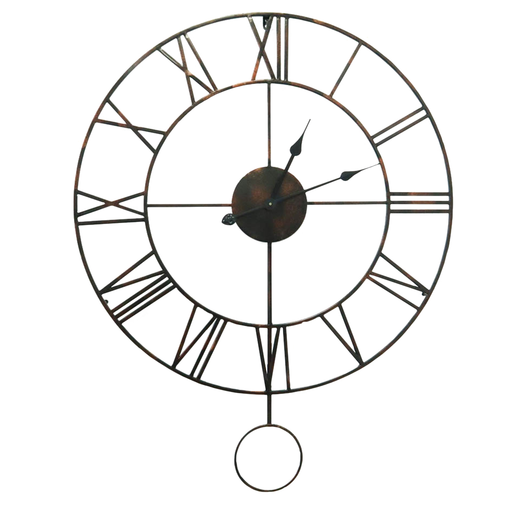 WALPLUS Iron Large Roman Pendulum Wall Clock 96 x 76cm Image 1