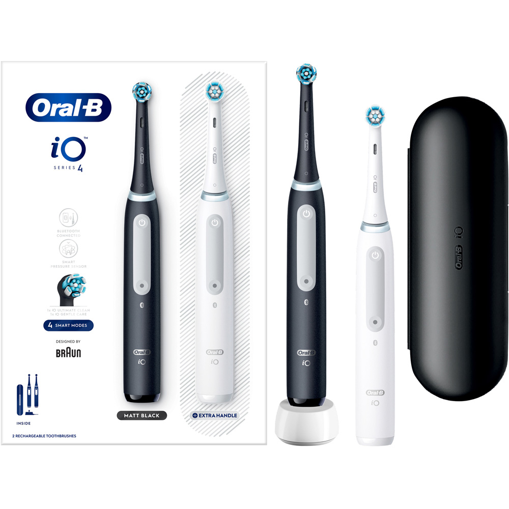 Oral-B iO Series 4 Black and White Rechargeable Toothbrush Image 4