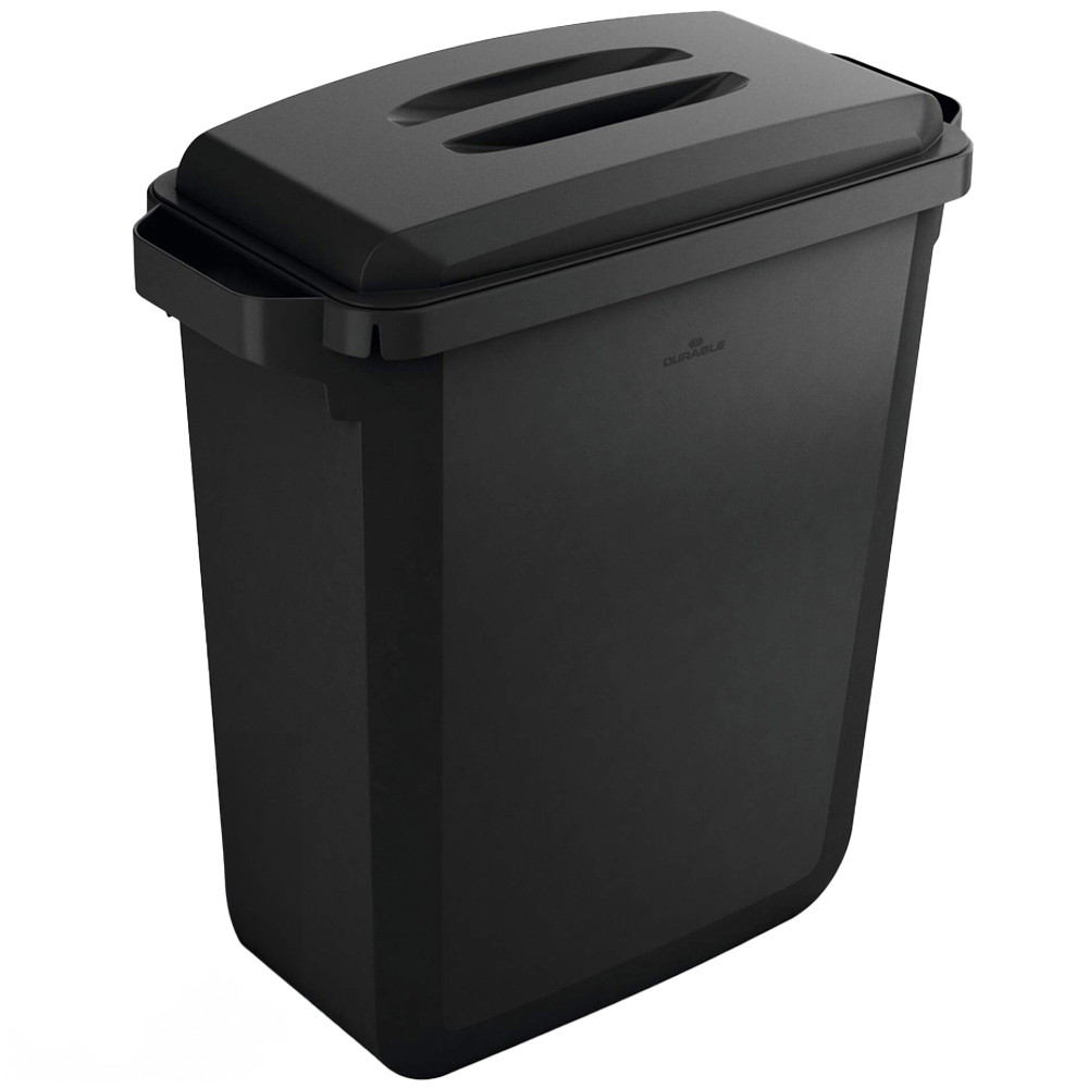 Durable DURABIN ECO Rectangular Food Safe Black Recycling Bin 60L Image 1