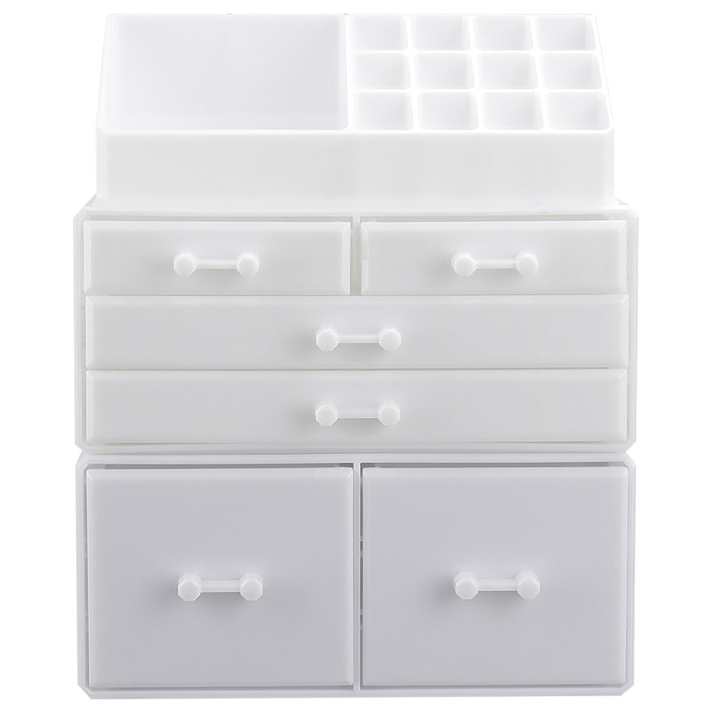 Living and Home White Acrylic Makeup Organiser with Drawers Image 3
