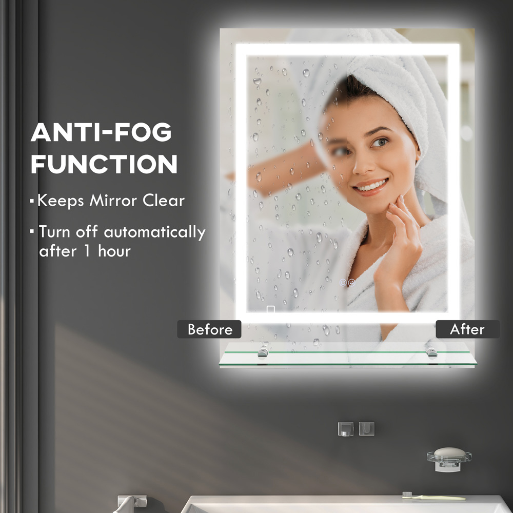 Portland Smart Touch LED Bathroom Wall Mirror 80 x 60cm Image 6