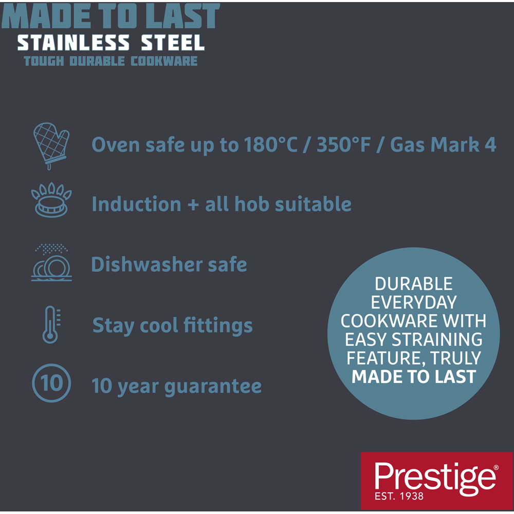 Prestige 29cm Stainless Steel Frying Pan Image 6