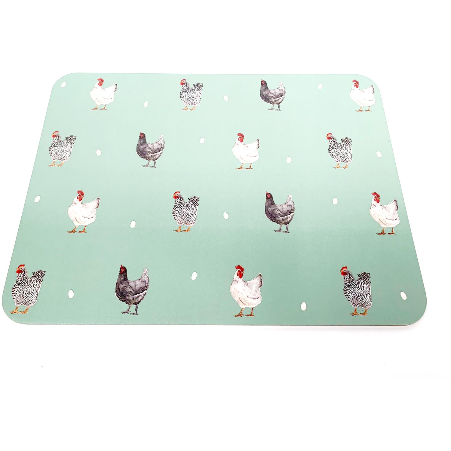 Set of 6 Farm Chicken Placemats - Green Image 1