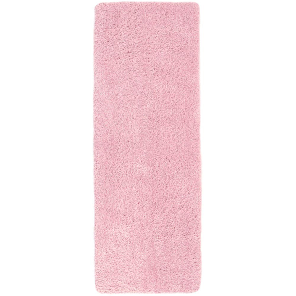 Homemaker Pink Snug Plain Shaggy Ru 60 x 110cm Image 1