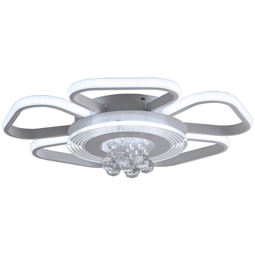 Living and Home White 5 Head 78W LED Petal Crystal Ceiling Light Image 3