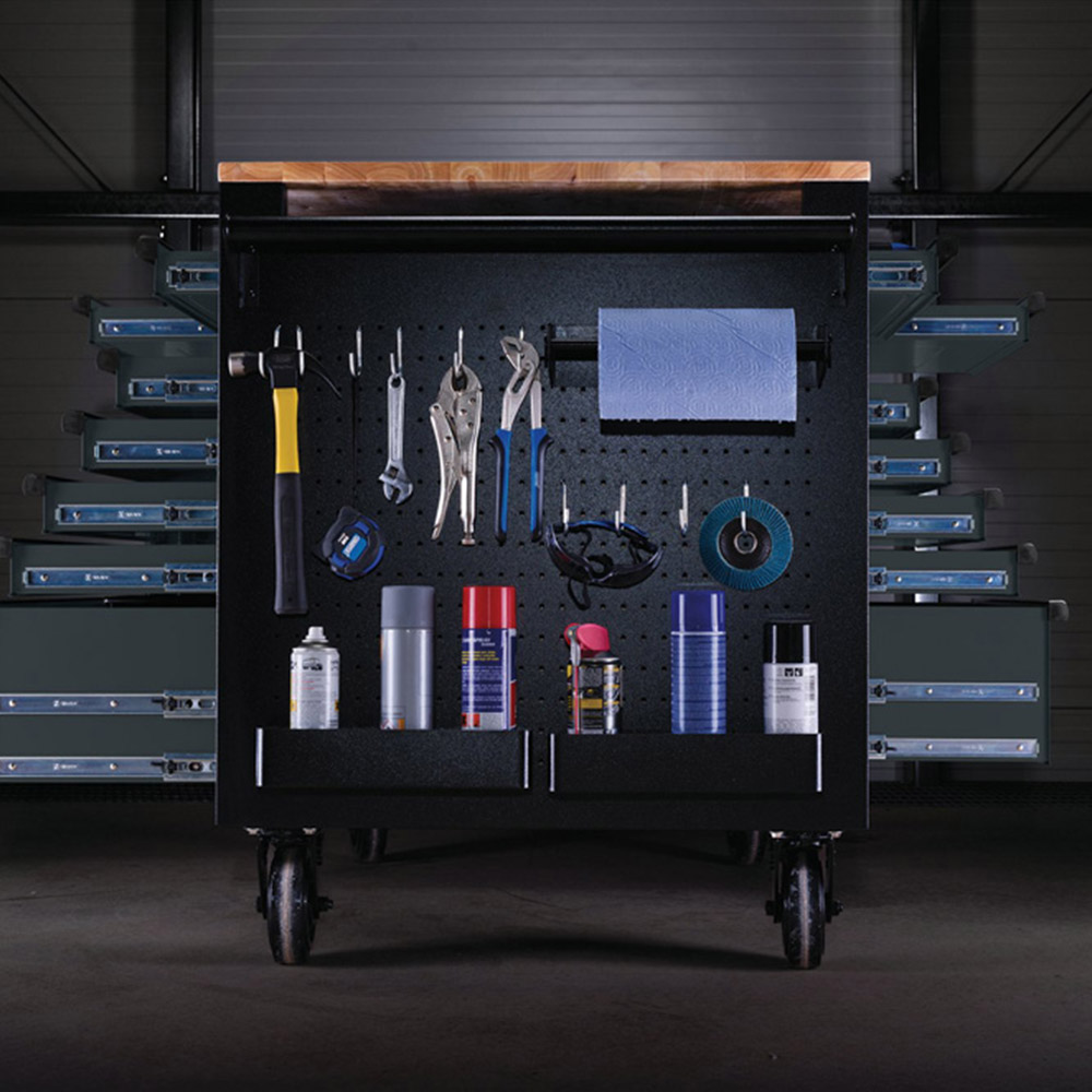 BUNKER 14 Drawer Grey Multifunctional Workbench Roller Tool Cabinet Image 3
