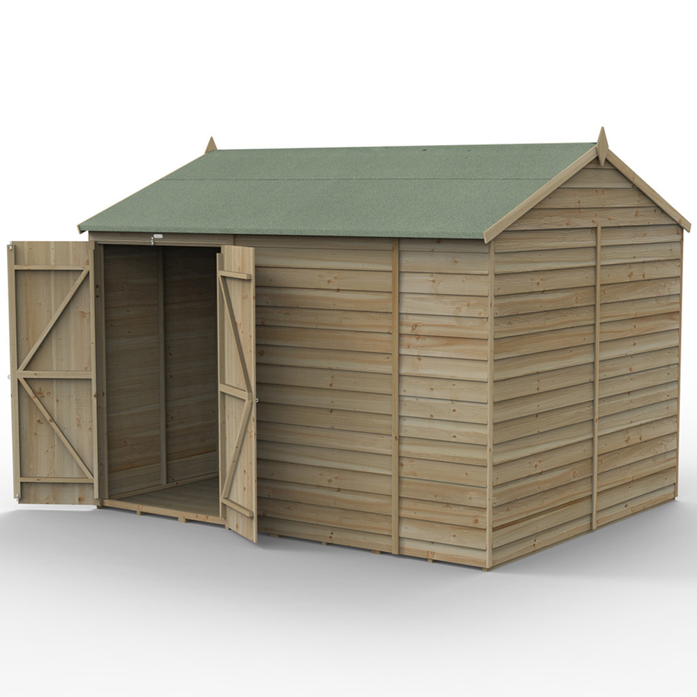 Forest Garden 4LIFE 10 x 8ft Double Door Reverse Apex Shed Image 3
