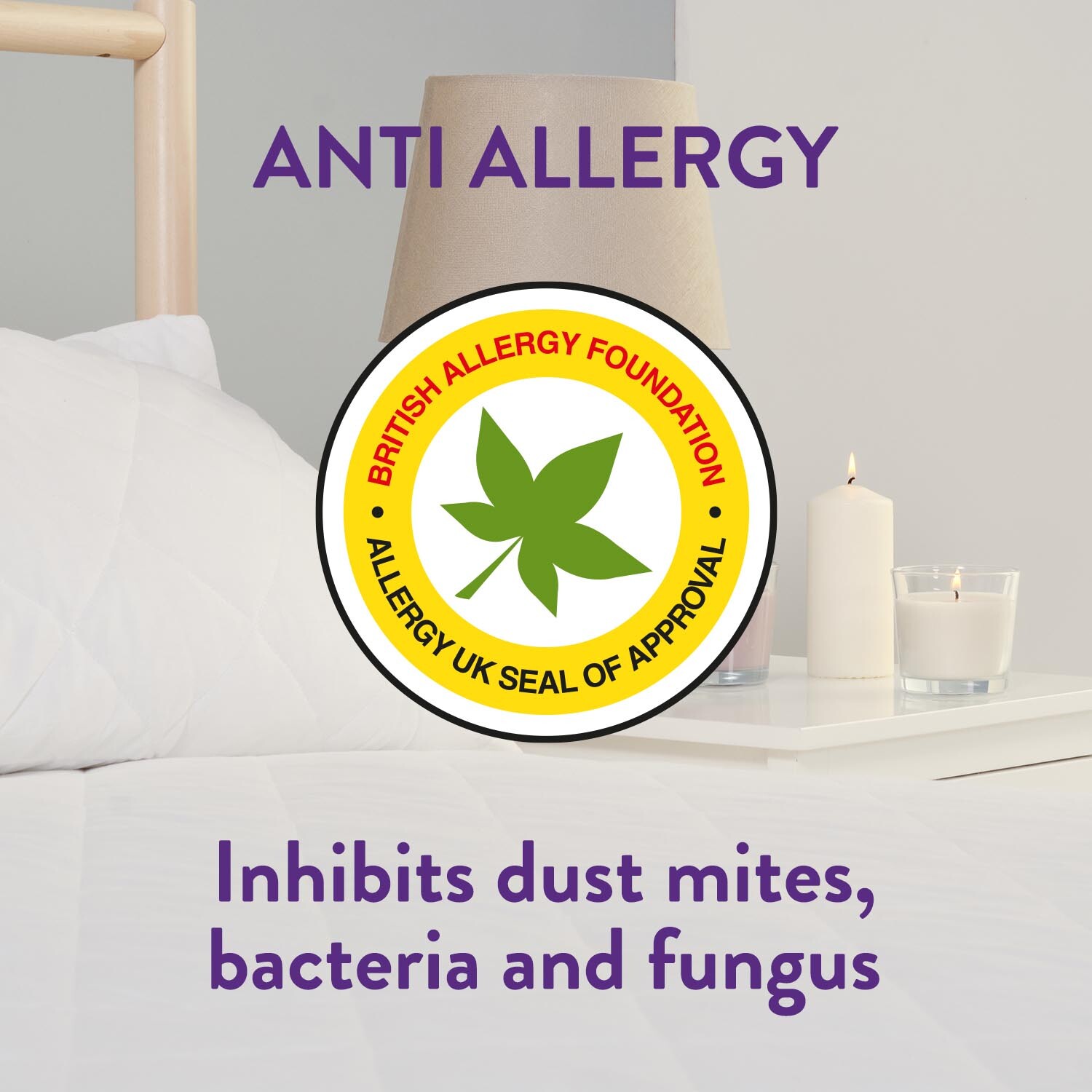 Slumberdown White Anti Allergy Pillow Protectors 2 Pack Image 4