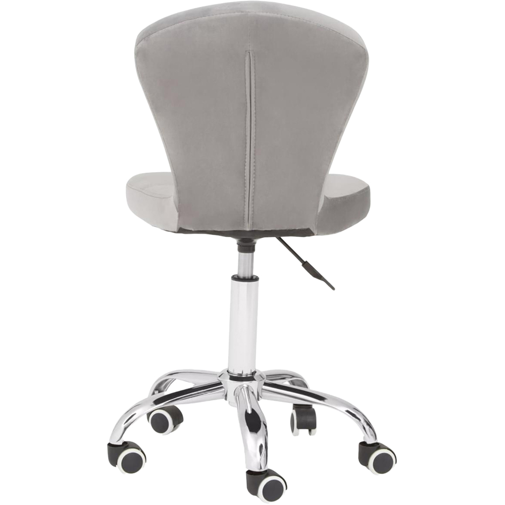 Premier Housewares Grey Velvet Buttoned Home Office Chair Image 5