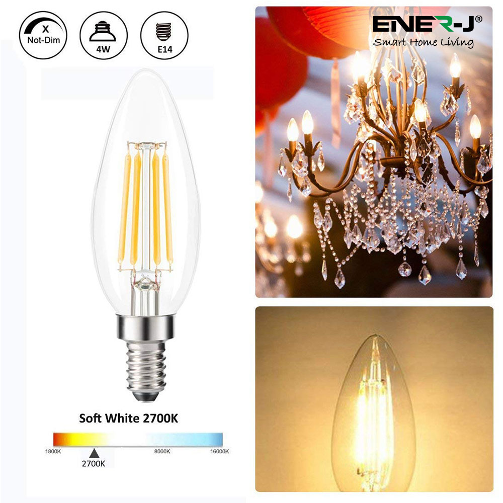 Ener-J LED 4W E14 3000K Candle Bulb 10 Pack Image 3
