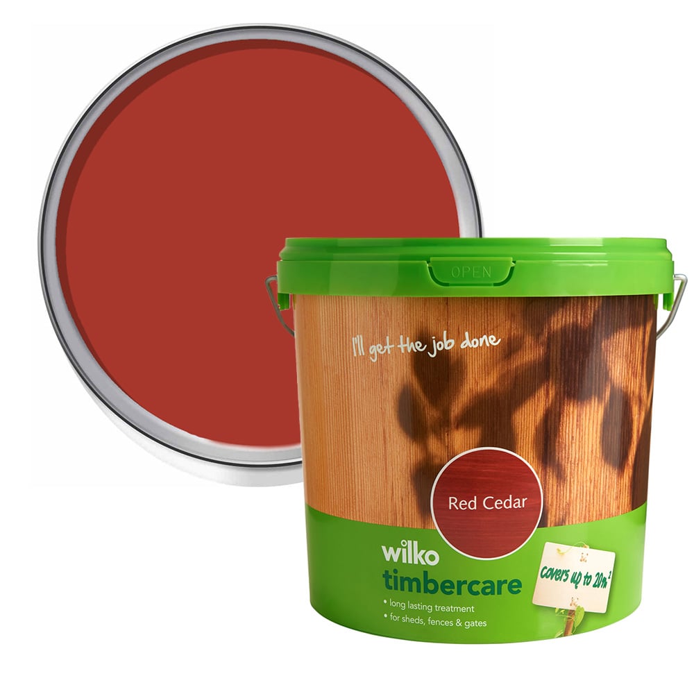 Wilko Timbercare Red Cedar Wood Paint 5L Image 1