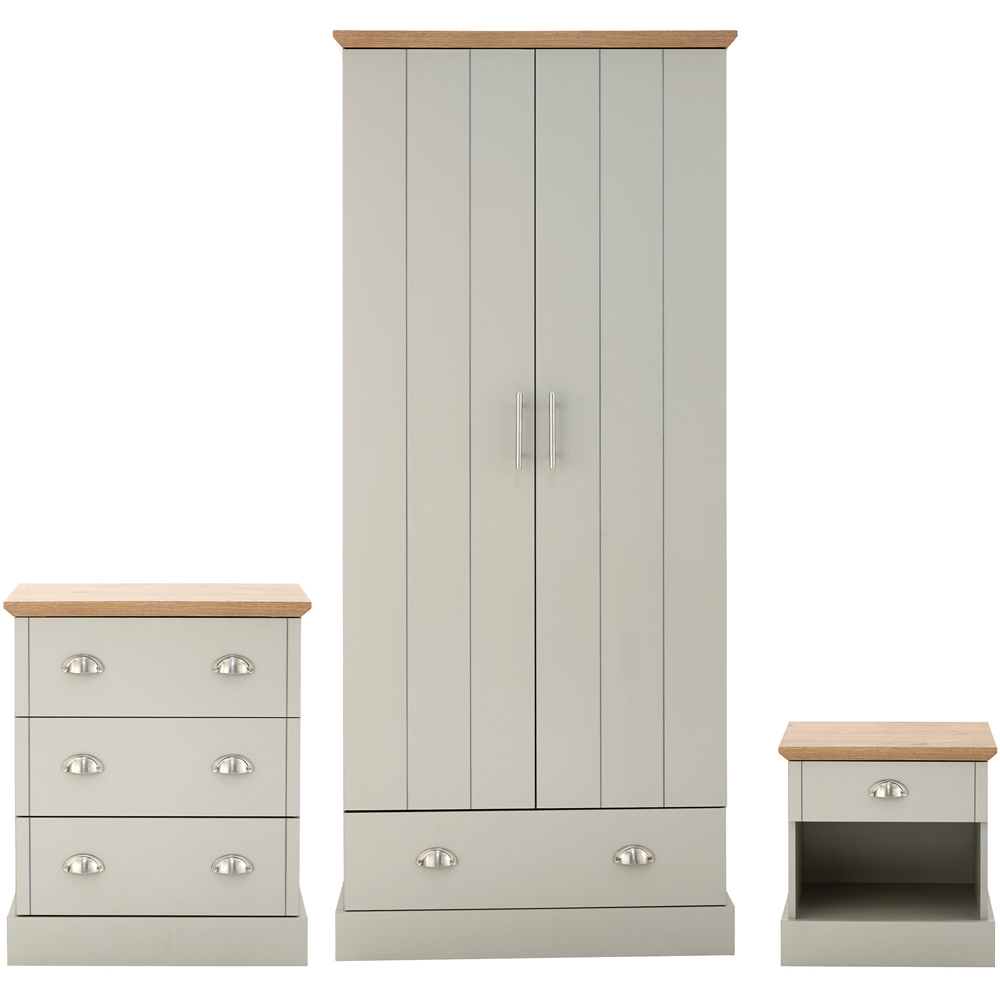 GFW Kendal Grey 3 Piece Bedroom Furniture Set Image 2