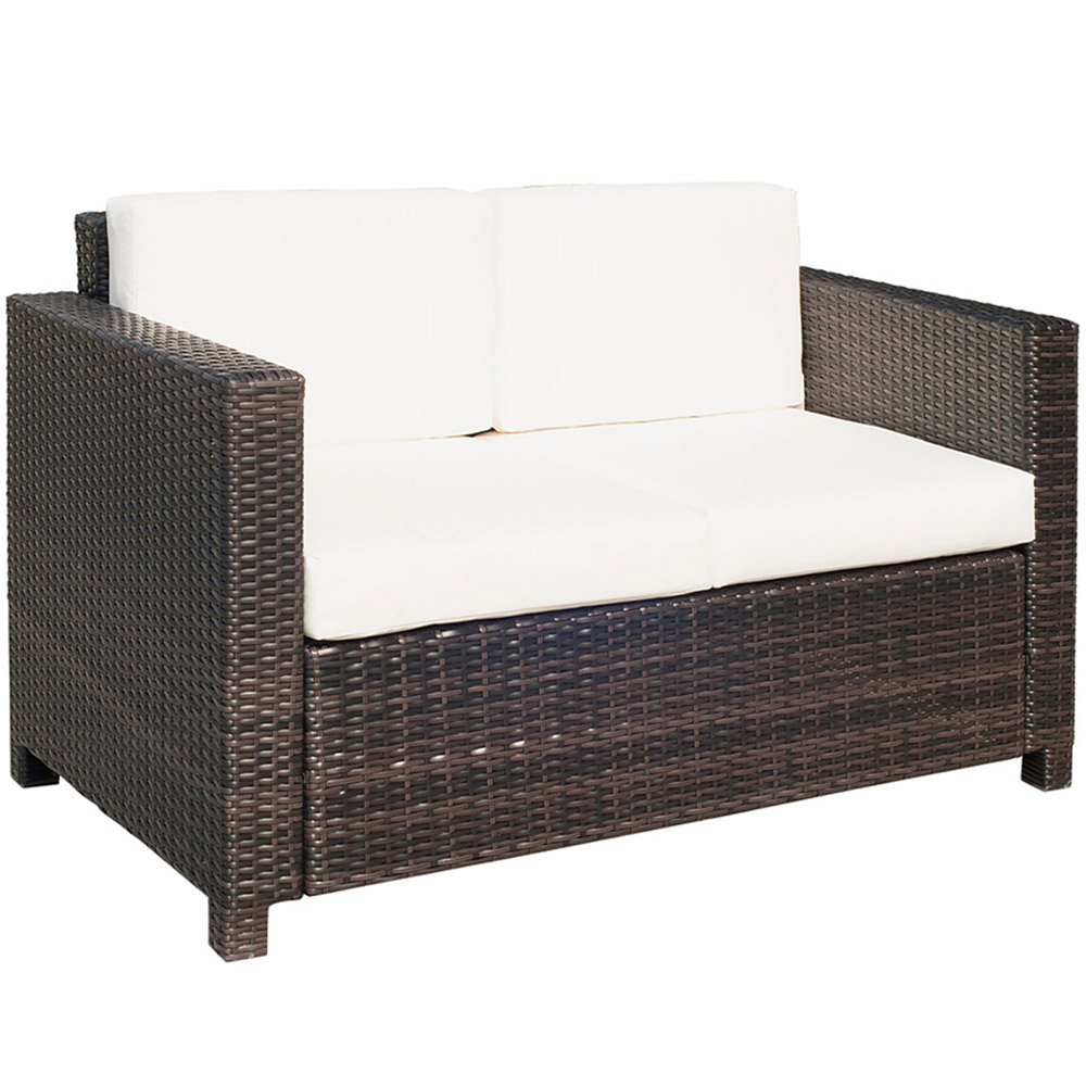 Outsunny 2 Seater Brown Rattan Sofa Image 2