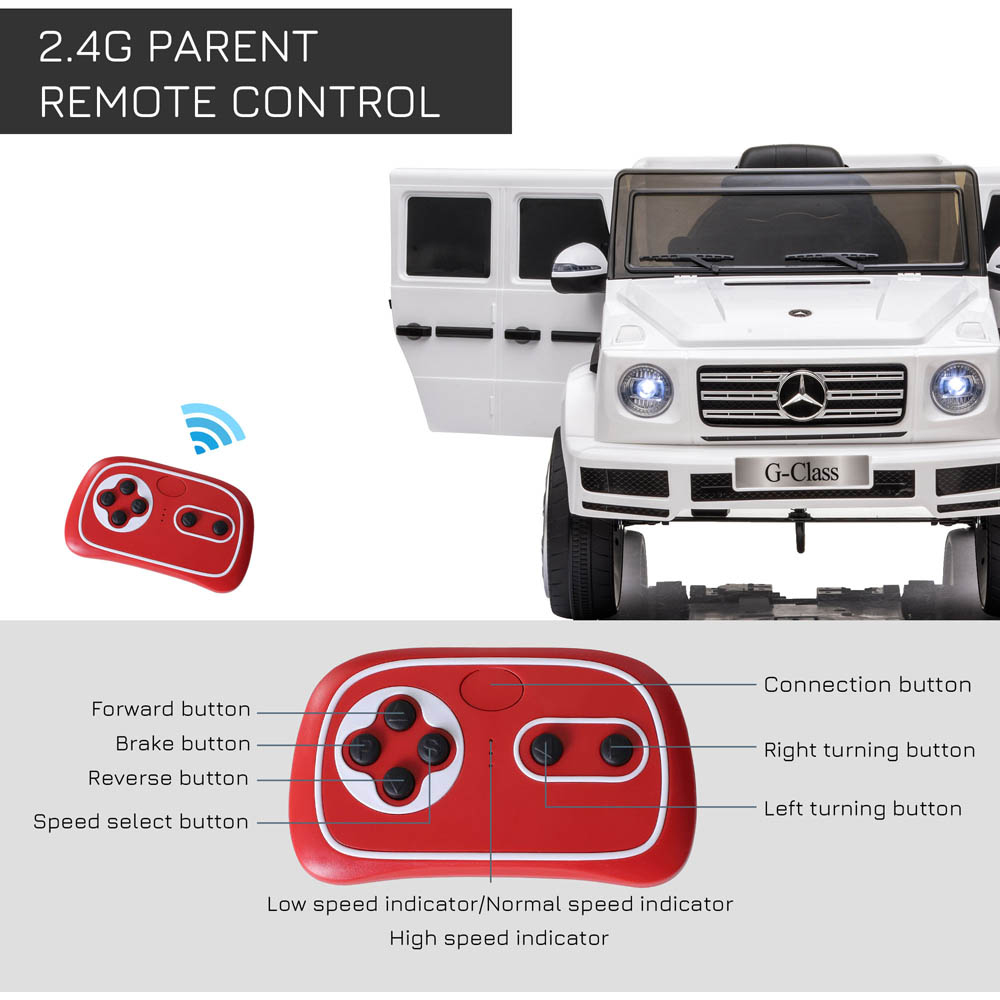 Tommy Toys Mercedes Benz G500 Kids Ride On Electric Car White 12V Image 5