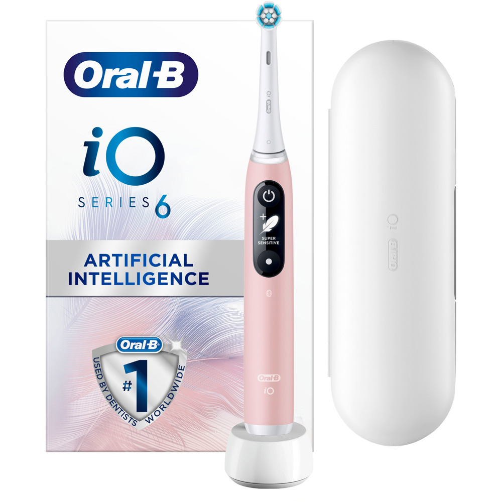 Oral-B iO Series 6 Pink Rechargeable Toothbrush Battery Operated Electric Toothbrush Image 1
