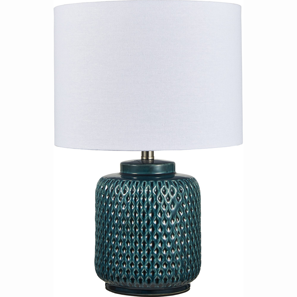 The Lighting and Interiors Teal Vision Gloss Table Lamp Image 1