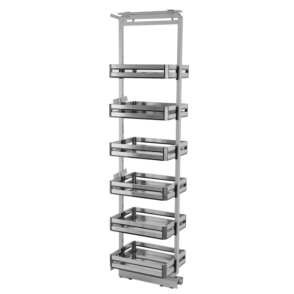 Living and Home Tall Metal Mesh Slide Rail Panel Kitchen Basket Cabinet Image 1