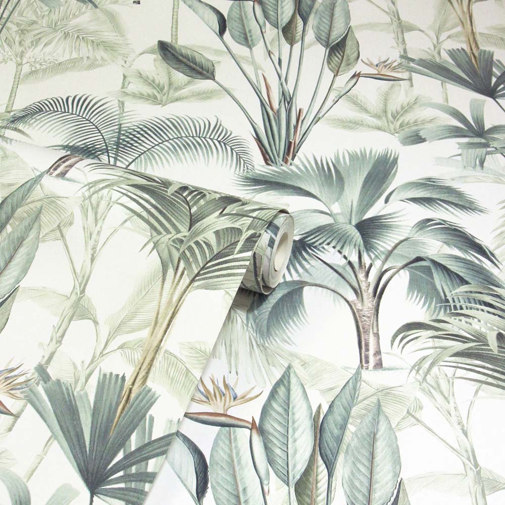 Arthouse King Palms Trees Green Wallpaper Image 2
