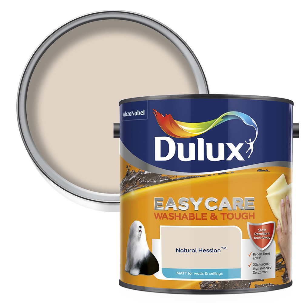 Dulux Easycare  Washable & Tough Natural Hessian Matt Emulsion Paint 2.5L Image 1
