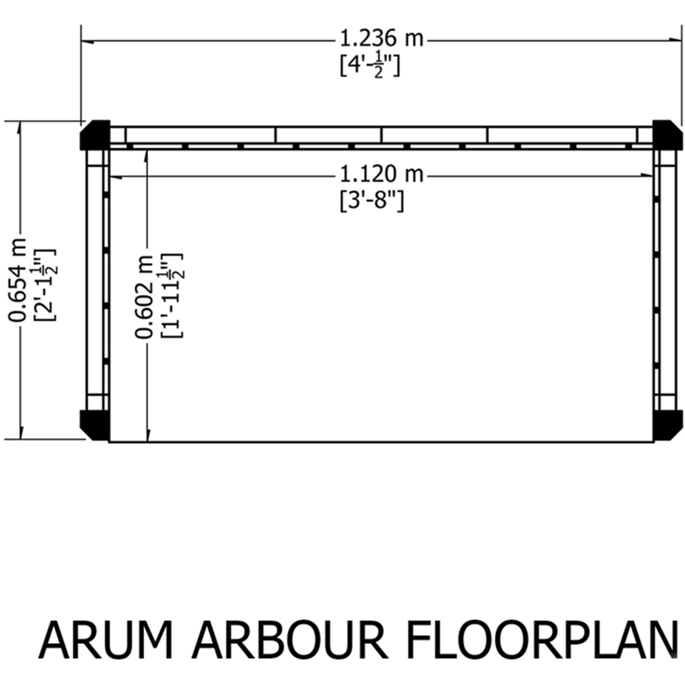 Shire Arum 2 Seater 7.1 x 4 x 2.1ft Overlap Arbour with Seat Image 6