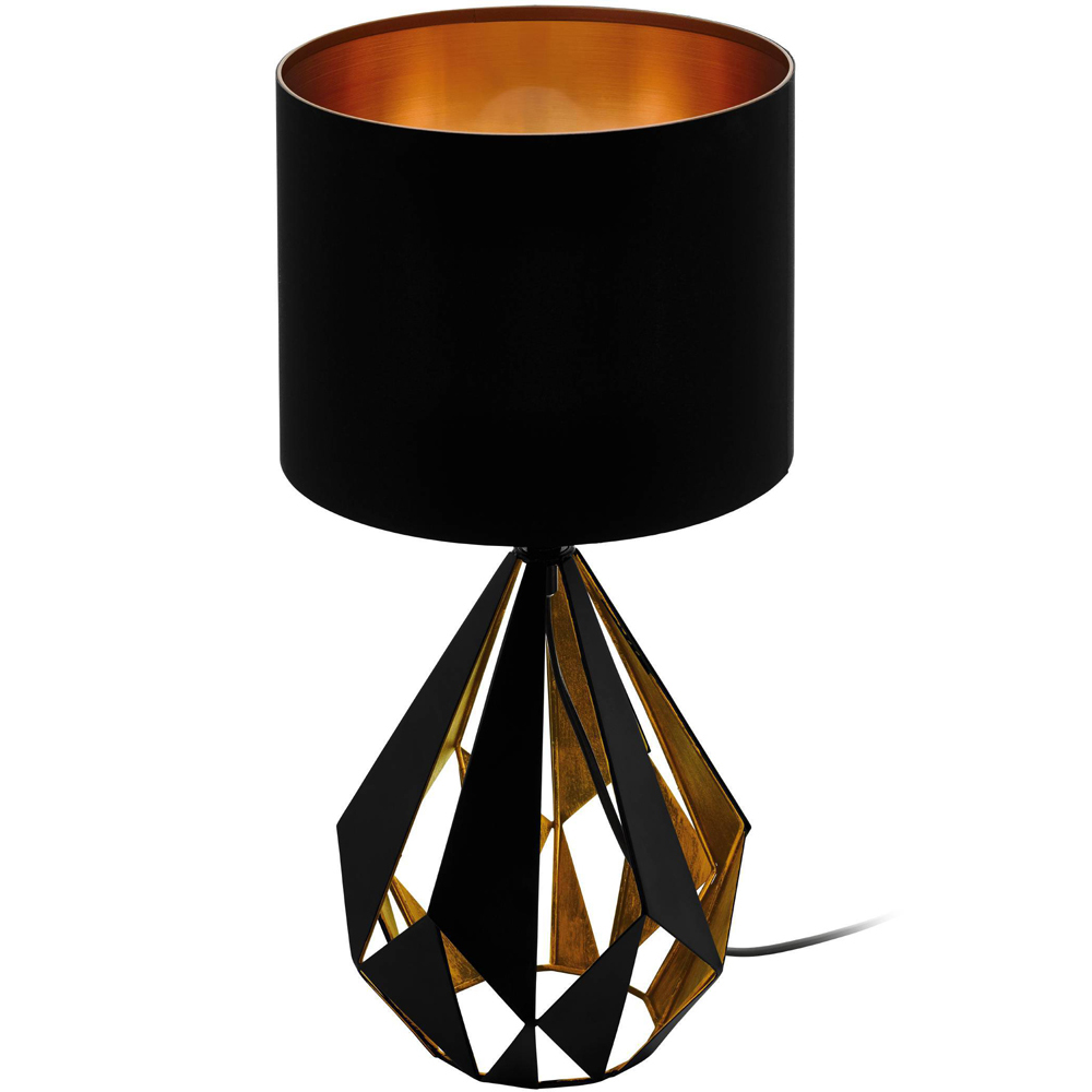 EGLO Carlton 5 Black and Copper Geometric Table Lamp Image 1