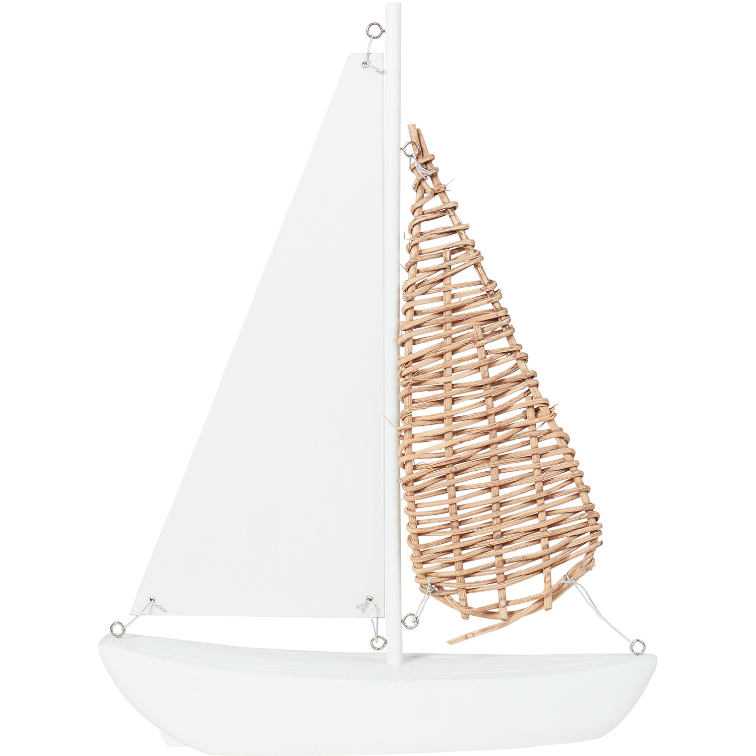Raffia White Sailboat Ornament Image 1