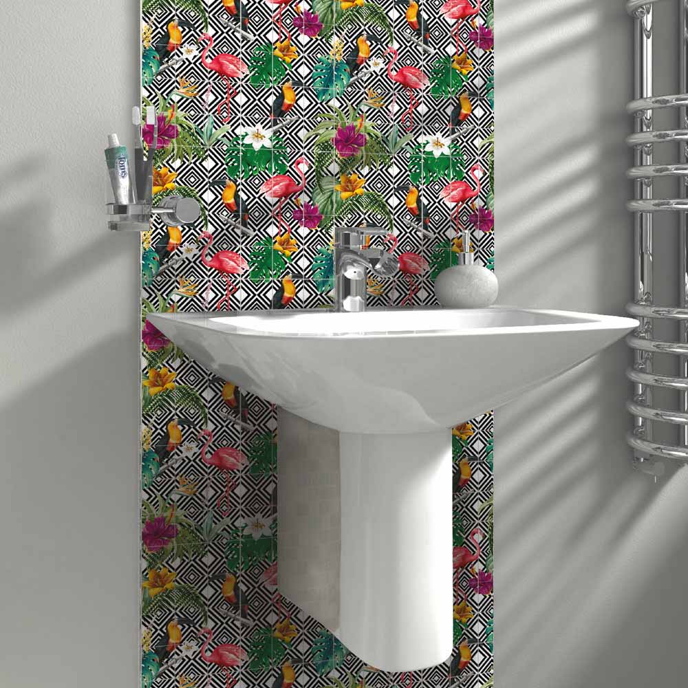 House of Mosaics Tropical Mono Self Adhesive Mosaic Tile Image 1