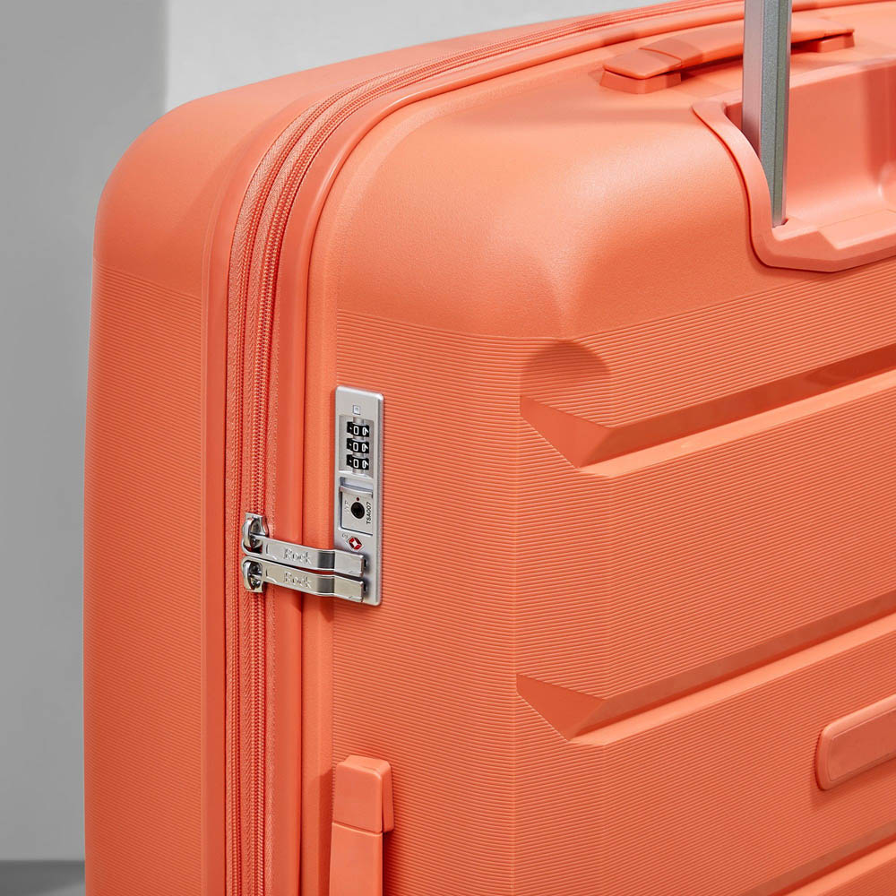 Rock Tulum Set of 3 Orange Hardshell Expandable Suitcases Image 6