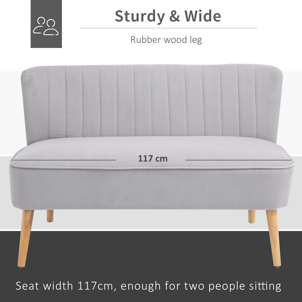 Portland 2 Seater Grey Velvet Sofa Image 5