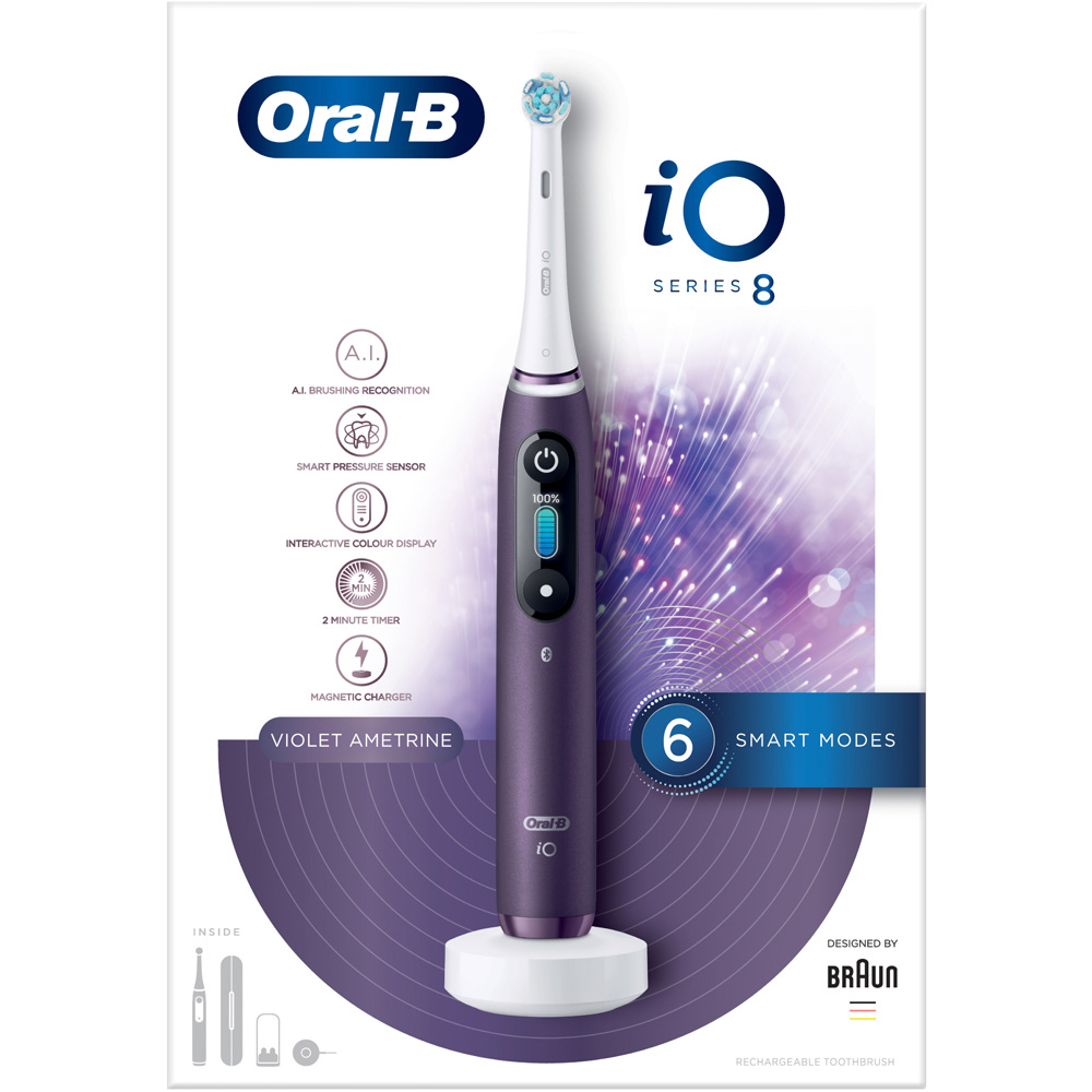 Oral-B iO Series 8 Violet Ametrine Rechargeable Toothbrush Image 1
