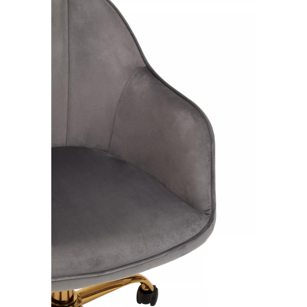 Interiors by Premier Brent Grey and Gold Swivel Home Office Chair Image 4